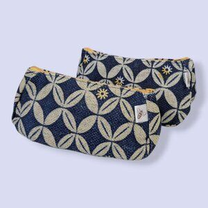 Pair of Blue & White Zipper Cases